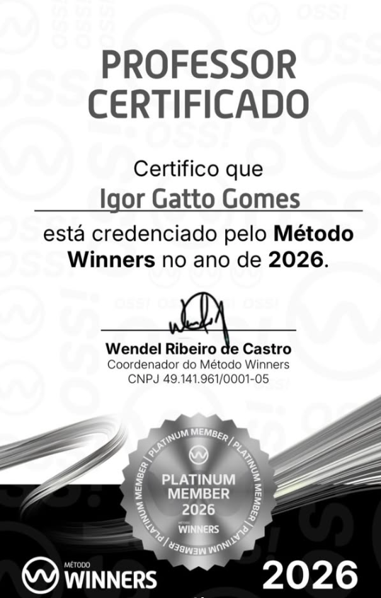 Certificado Professor Winners